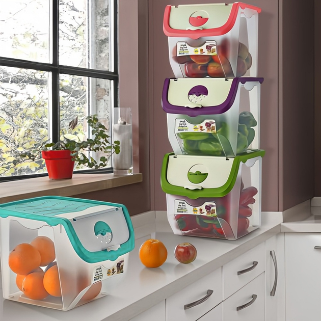 Pojemnik na warzywa i owoce Orion z pokrywą Czarny 12 l (5900670100633) - obraz 3