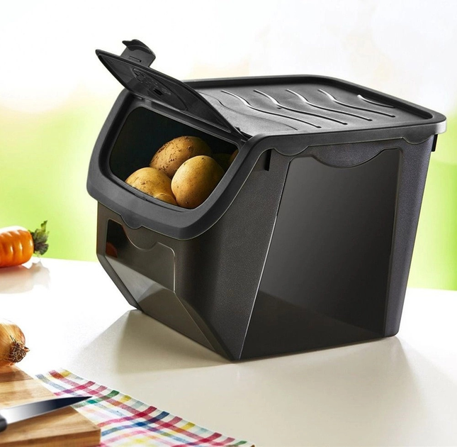 Pojemnik na warzywa i owoce Orion z pokrywą Czarny 12 l (5904316444891) - obraz 4