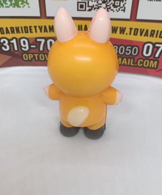Игрушка антистресс сквиш Лабубу Labubu игрушка желтая 12 см - изображение 3