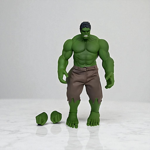 42 см гигантская фигурка Халка RESTEQ без коробки, фигурка Hulk Мстители с подвижными частями и сменными - изображение 6
