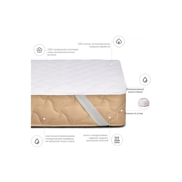 Наматрасник MirSon 953 Natural Line Стандарт Eco 90x200 см (2200000835932) - изображение 2