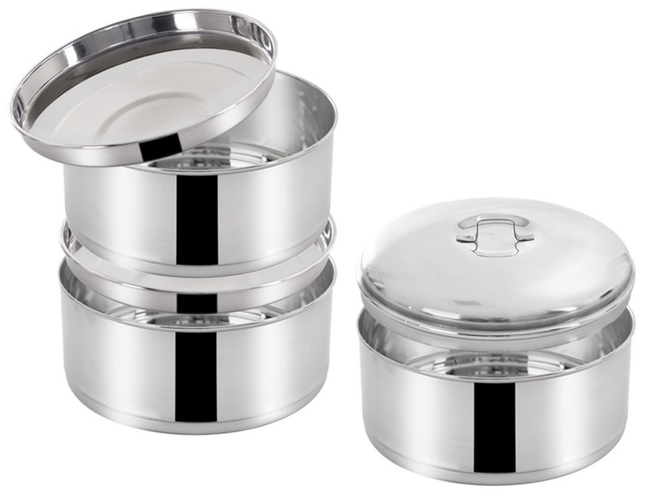 Набір харчових контейнерів Orion сталевий 3-рівневий Сріблястий 3 x 1 л (8595116719769) - зображення 4