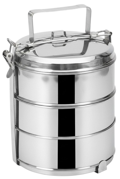 Набір харчових контейнерів Orion сталевий 3-рівневий Сріблястий 3 x 1.3 л (8592381164171) - зображення 2