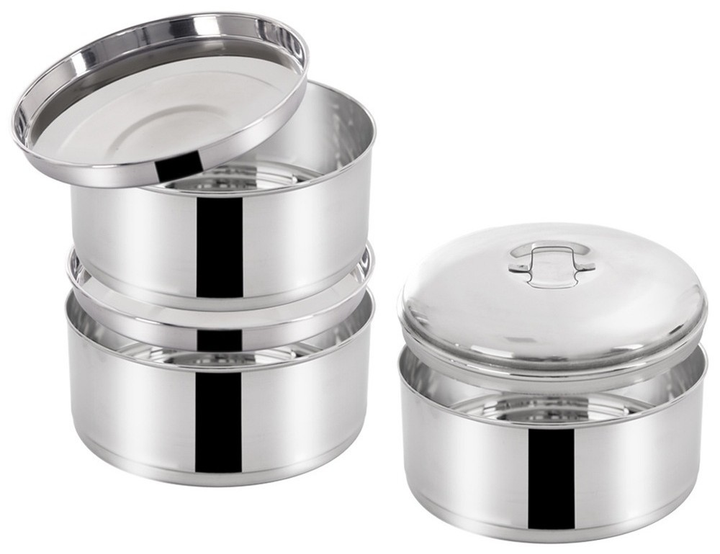 Набір харчових контейнерів Orion сталевий 3-рівневий Сріблястий 3 x 1.3 л (8592381164171) - зображення 4