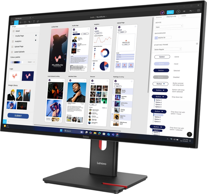 Monitor 31.5" Lenovo ThinkVision T32UD-40 (64B0GAT1EU) - obraz 2