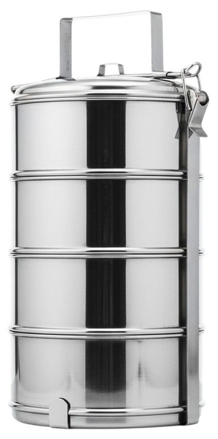 Набір харчових контейнерів Orion сталевий 4-рівневий Сріблястий 4 x 1 л (8595116730597) - зображення 2