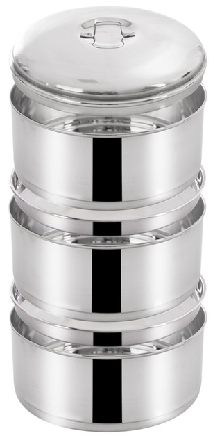Набір харчових контейнерів Orion сталевий 4-рівневий Сріблястий 4 x 1 л (8595116730597) - зображення 3