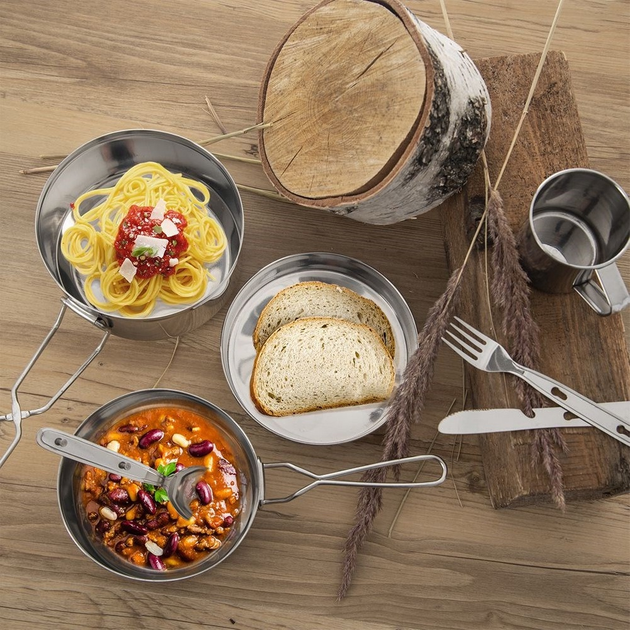 Zestaw naczyń turystycznych Orion stalowy Srebrny 7 elementów (8592381120238) - obraz 9