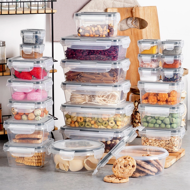 Набір контейнерів для їжі Vilde з кришками та ущільнювачами 24 шт (5904316481841) - зображення 4