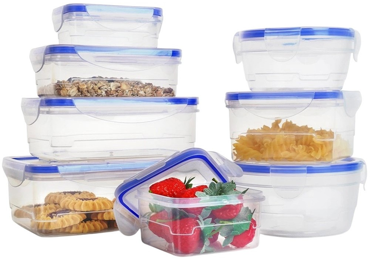 Набір контейнерів для їжі Vilde з кришками та ущільнювачами 8 шт (8711252872162) - зображення 1