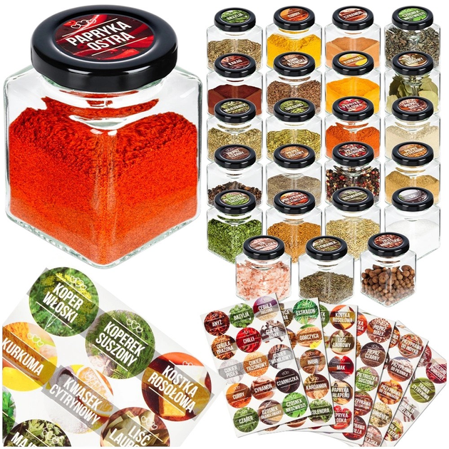 Zestaw pojemników do przechowywania Vilde z naklejkami 24 szt (5904316491789) - obraz 2