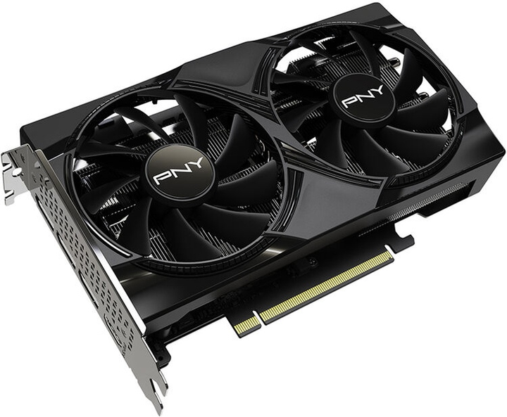 Karta graficzna PNY PCI-Ex GeForce RTX 5060 Dual Fan 8GB GDDR7 (128bit) (2497/28000) (HDMI, 3 x DisplayPort) (VCG50608DFXPB1) - obraz 2