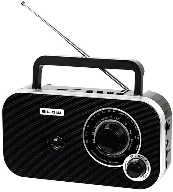 Radio przenośne analogowe Blow AM/FM RA12 Black/Silver (5900804145677) - obraz 1