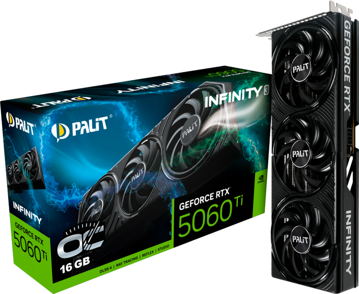 Karta graficzna Palit PCI-Ex GeForce RTX 5060 Ti Infinity 3 OC 16GB GDDR7 (128bit) (2662/28000) (HDMI, 3 x DisplayPort) (NE7506TS19T1-GB2061S) - obraz 10