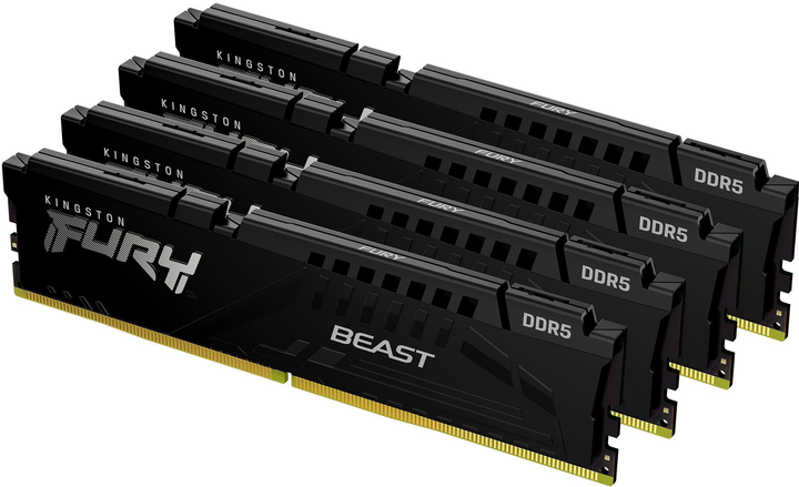 Pamięć RAM Kingston Fury DDR5-5200 65536MB PC5-41600 (Kit of 4x16384) Beast XMP 1Rx8 Black (KF552C40BBK4-64) - obraz 1