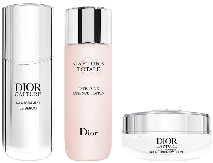 Набір Dior Capture Anti-Aging Serum Box Сироватка 30 мл + Лосьйон 50 мл + Денний крем 15 мл + Косметичка 1 шт (3348901753128) - зображення 2