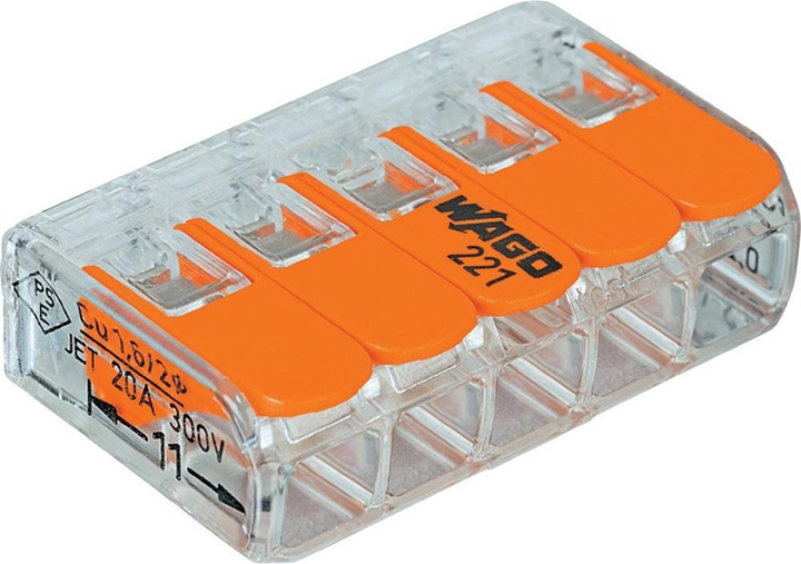 Szybkozłączka Wago na przewód 5 x 0.2-4 mm 25 szt. (221-415) - obraz 1