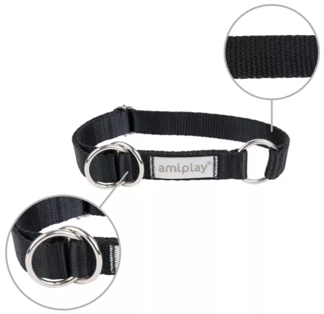 Obroża dla psa Comfy by AquaEl AMIPLAY półzaciskowa Samba L Czarna(5907563280205) - obraz 2