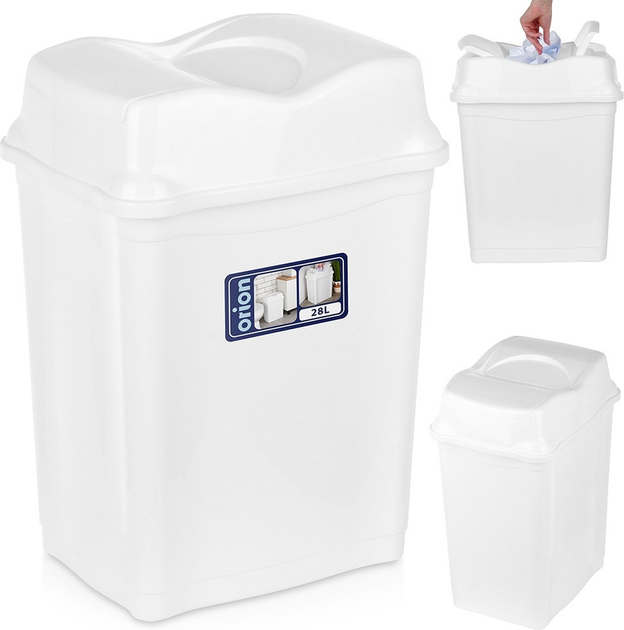 Сміттєвий кошик Orion пластиковий 28 л Білий (8592381171032) - зображення 3