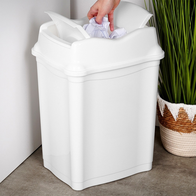 Сміттєвий кошик Orion пластиковий 28 л Білий (8592381171032) - зображення 5