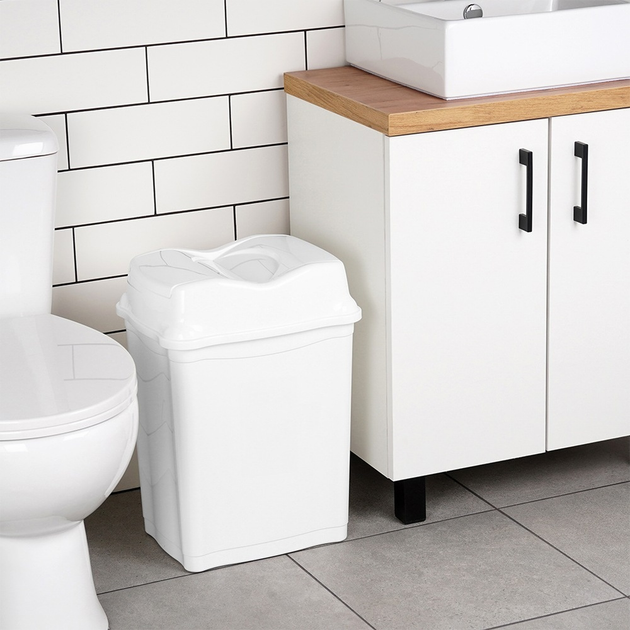 Сміттєвий кошик Orion пластиковий 28 л Білий (8592381171032) - зображення 6