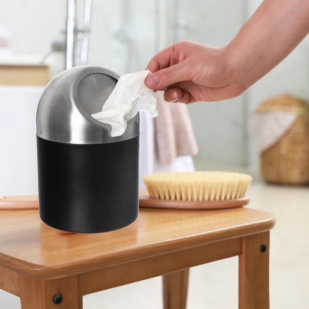 Сміттєвий кошик Orion сталевий 1,2 л Чорний (8592381212186) - зображення 5