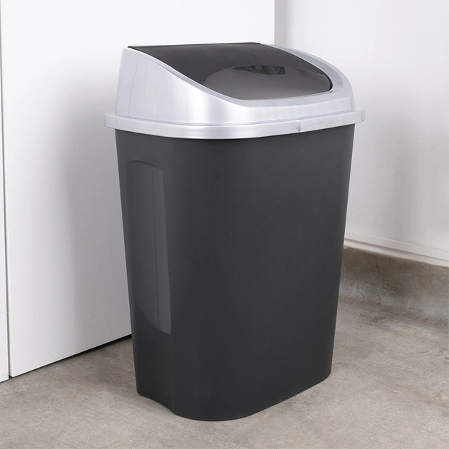 Сміттєвий кошик Vilde пластиковий 25 л Чорний (8720573562324) - зображення 6