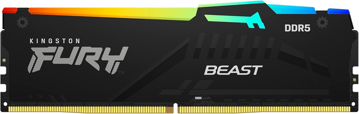 Pamięć RAM Kingston Fury DDR5-5600 65536MB PC5-44800 (Kit of 4x16384) Beast XMP 1Rx8 RGB Black (KF556C40BBAK4-64) - obraz 2