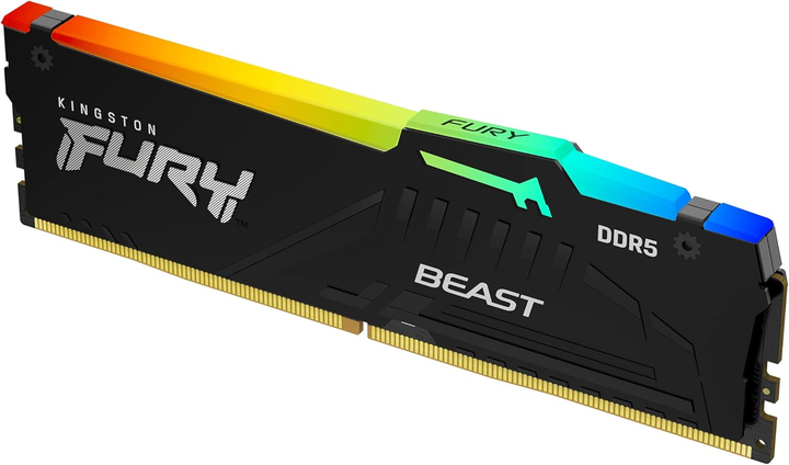 Pamięć RAM Kingston Fury DDR5-5600 65536MB PC5-44800 (Kit of 4x16384) Beast XMP 1Rx8 RGB Black (KF556C40BBAK4-64) - obraz 4