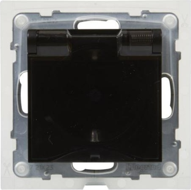 Gniazdo Legrand SUNO 2P+Z IP44 16A 250V z przesłoną, zaciski automatyczne Czarne 721423 (3414972045612) - obraz 2