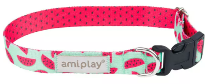 Нашийник для собак Comfy by AquaEl BE HAPPY регульований M Denim Watermelon (5907563282254) - зображення 1