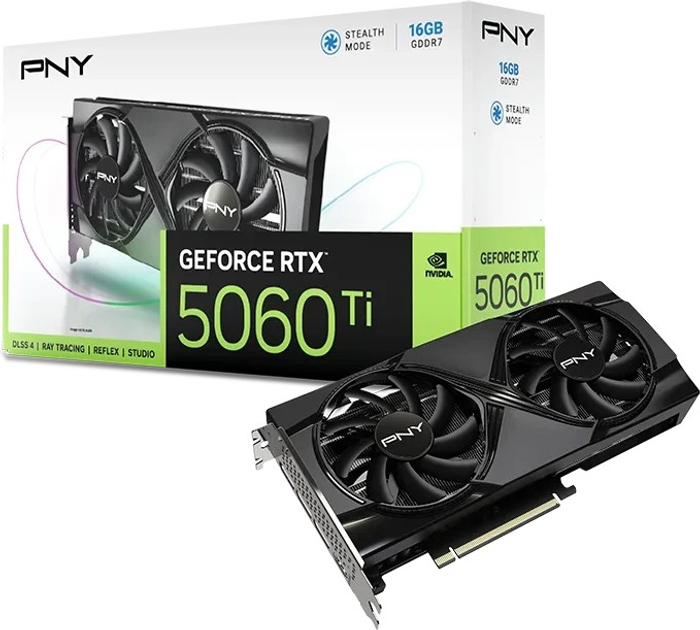 Karta graficzna PNY PCI-Ex GeForce RTX 5060 Ti VERTO Dual Fan 16GB GDDR7 (128bit) (2572/28000) (HDMI, 3 x DisplayPort) (VCG5060T16DFXPB1) - obraz 9