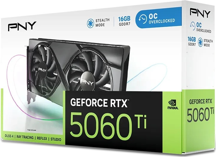 Karta graficzna PNY PCI-Ex GeForce RTX 5060 Ti VERTO OC Dual Fan 16GB GDDR7 (128bit) (2692/28000) (HDMI, 3 x DisplayPort) (VCG5060T16DFXPB1-O) - obraz 10