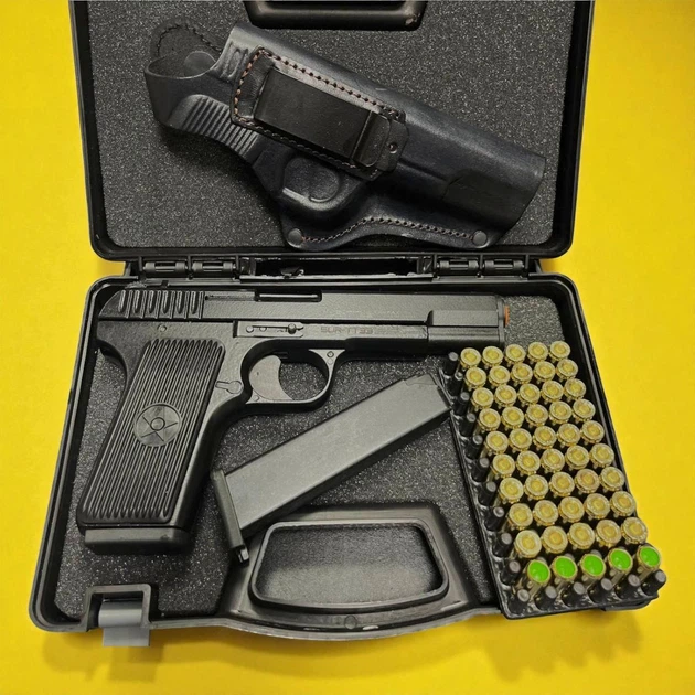 Стартовий пістолет ТТ + 30 набоїв Ozkursan 9 mm та поясна кобура ТТ, Тульський Токарєв, SUR Arms ТТ 33, сигнальний, шумовий, під холостий патрон 9мм - Фото 2 Стартовий пістолет ТТ + 30 набоїв Ozkursan 9 mm та поясна кобура ТТ, Тульський Токарєв, SUR Arms ТТ 33, сигнальний, шумовий, під холостий патрон 9мм - изображение 2