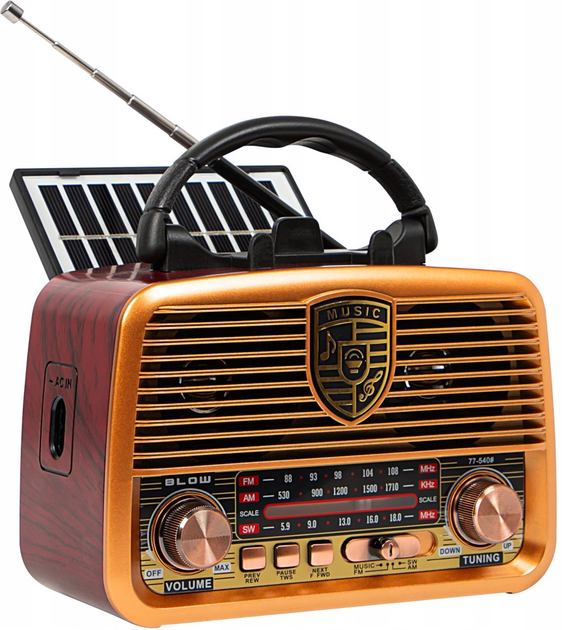 Radio przenośne analogowe solarne Blow AM/FM RA10 (5900804138389) - obraz 1