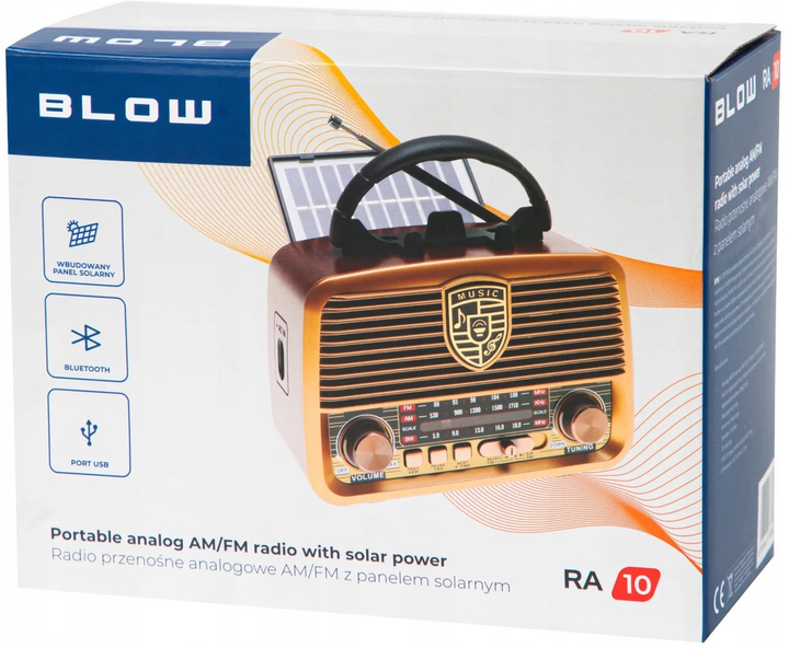 Radio przenośne analogowe solarne Blow AM/FM RA10 (5900804138389) - obraz 6