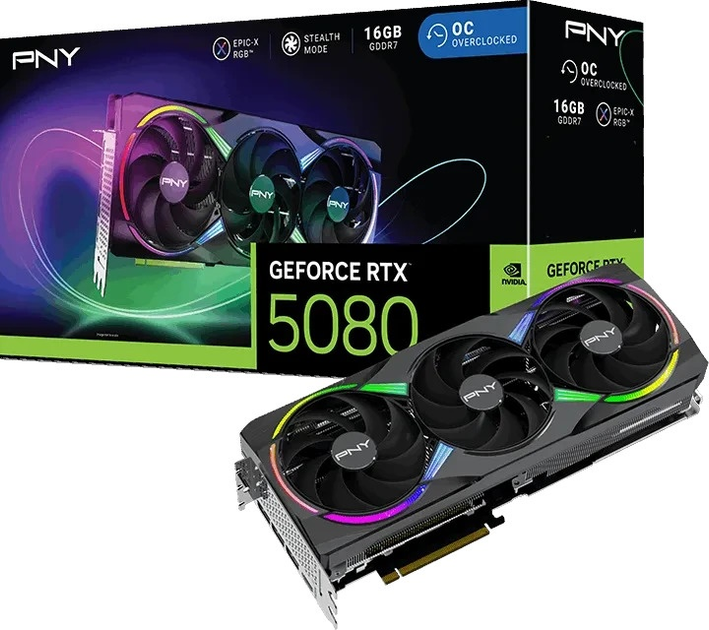 Karta graficzna PNY PCI-Ex GeForce RTX 5080 ARGB Epic-X RGB OC Triple Fan 16GB GDDR7 (256bit) (2775/30000) (HDMI, 3 x DisplayPort) (VCG508016TFXXPB1-O) - obraz 10