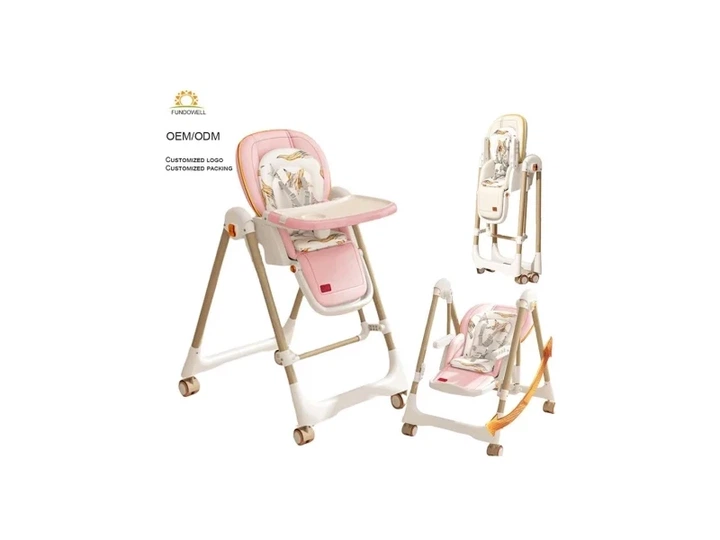 Стільчик-шезлонг для годування 2в1 Kidilo Baby Chair Z901 pink (11