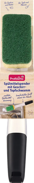 Губка з тримачем-дозатором для миття посуду Profissimo Spülmittelspender mit Geschirr- und Topfschwa - Фото 3 Губка з тримачем-дозатором для миття посуду Profissimo Spülmittelspender mit Geschirr- und Topfschwa - зображення 3
