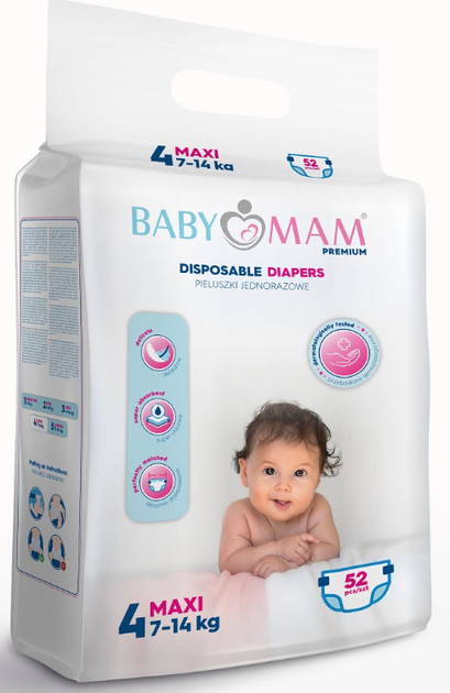 Подгузники babymam extra care maxi 4 (7-14 кг) 52 шт. - изображение 13