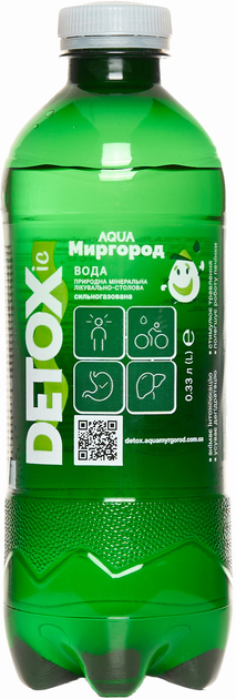 Минеральная вода Aqua Миргород Detox природная лечебно-столовая сильногазированная 0.33 л - изображение 2