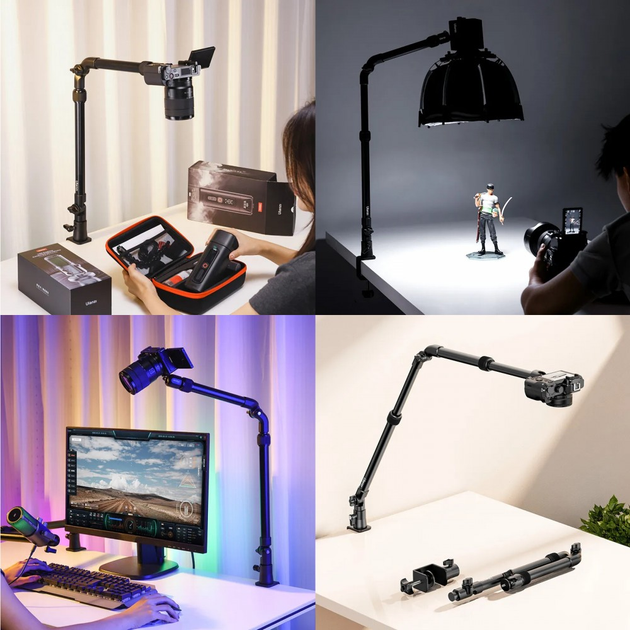 Настільний тримач для камери смартфона Ulanzi ZJ02 C-clip Folding Bracket алюмінієвий 98 см - Фото 4 Настільний тримач для камери смартфона Ulanzi ZJ02 C-clip Folding Bracket алюмінієвий 98 см - зображення 4