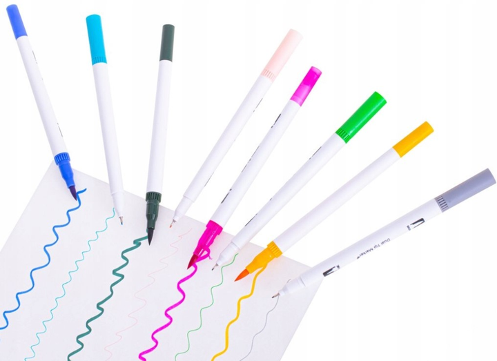 Набір фломастерів KIK Dual Tip Brush Pens 100 шт (5903039731615) - зображення 8