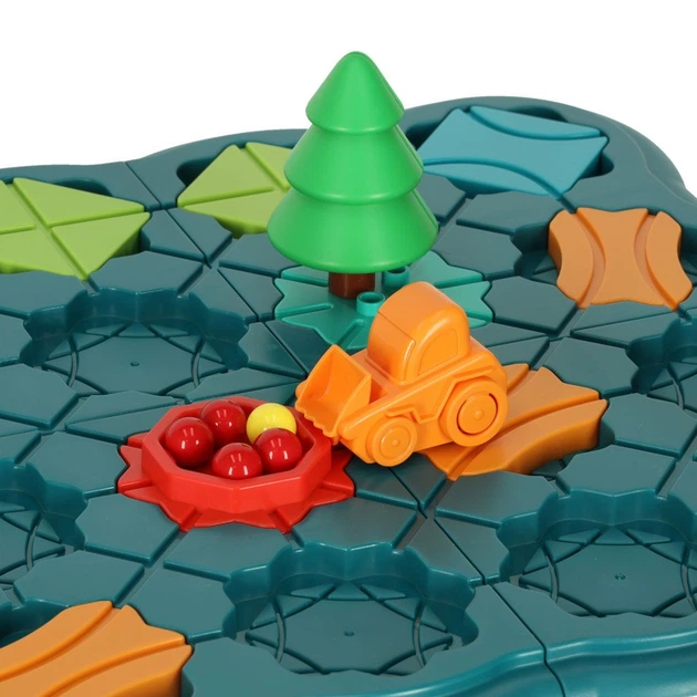 Gra planszowa KIK Labirynt tor przeszkód zakręty 56 elementów (5903039764484) - obraz 5