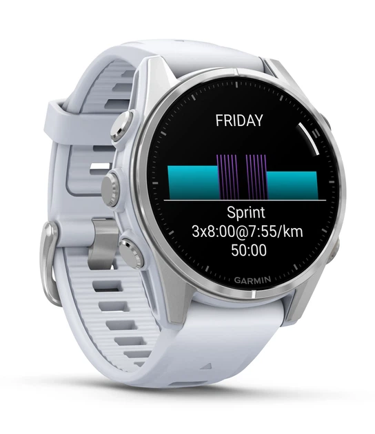 Спортивний годинник Garmin Fenix 8 43mm AMOLED Silver with Whitestone Silicone Band (010-02903-00) - изображение 5