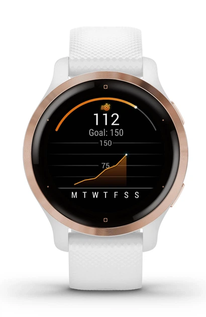 Смарт-годинник Garmin Venu 2S Rose Gold Bezel with White Case and Silicone Band (010-02429-13/03) - изображение 3