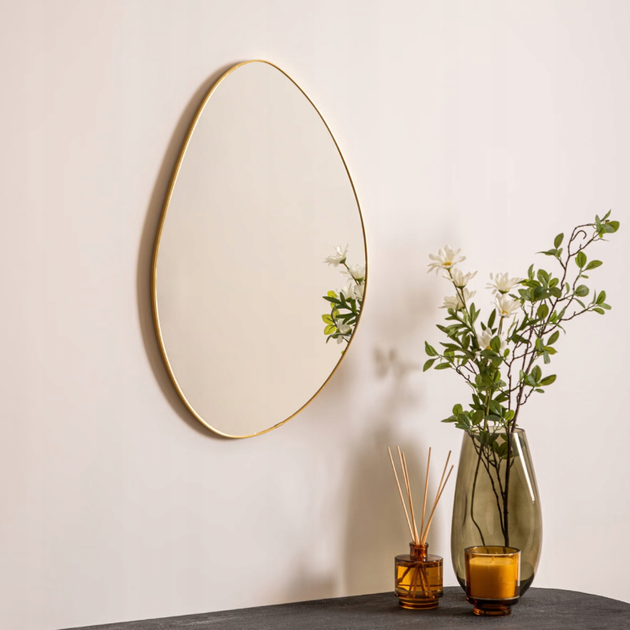 Lustro wiszące Atmosphera ROMAN asymetryczne MDF 40 x 60 cm Złote (3560232962011) - obraz 4