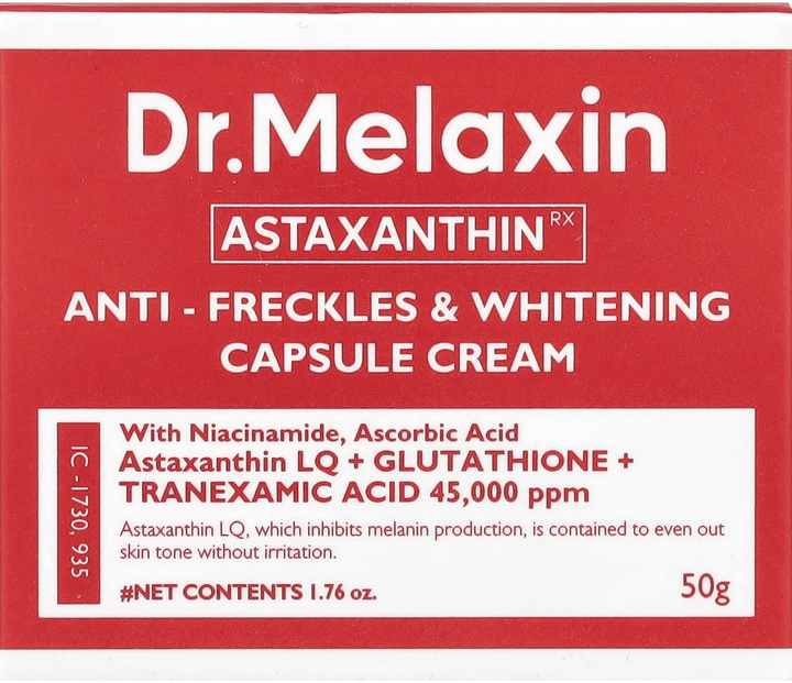 Krem do twarzy Dr.Melaxin Astaxanthin Anti-Freckles & Whitening Capsule rozświetlający 50 ml (8809886481499) - obraz 2