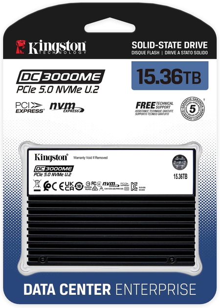 SSD диск Kingston DC3000ME 15.36TB U.2 PCIe 5.0 x4 3D eTLC (SEDC3000ME/15T3) - зображення 3
