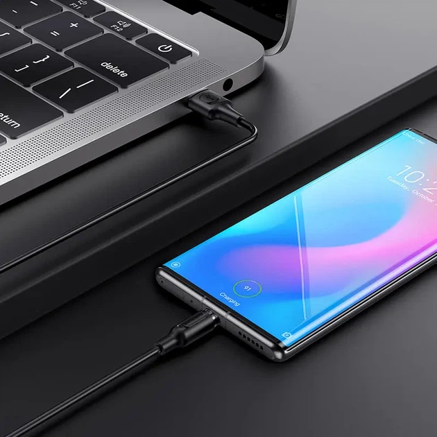 Кабель магнітний BOROFONE BX41 Amiable USB to Type-C 2.4A 1.2m black - Фото 4 Кабель магнітний BOROFONE BX41 Amiable USB to Type-C 2.4A 1.2m black - изображение 4